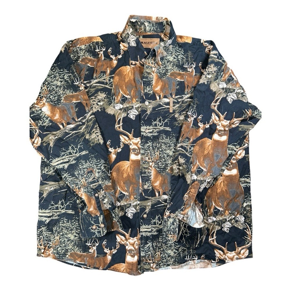 Magellan‎ Deer Buck L Slv, Button Down Shirt Men's L